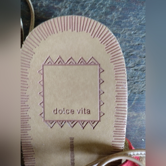 Dolce Vita Pedro Red Tan Suede Boho Wrap Sandals Size 8.5 - Picture 9 of 9